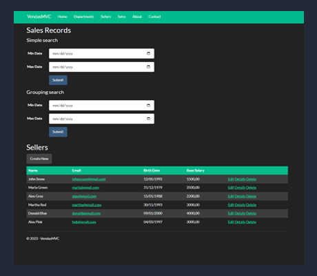 MVC Sales C#